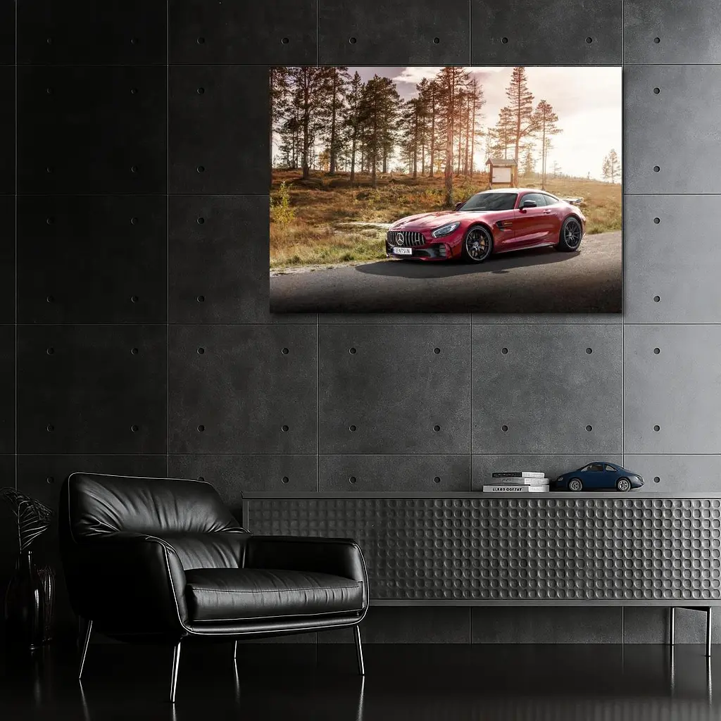 Mercedes AMG GT Red Forest Road – Wall Art