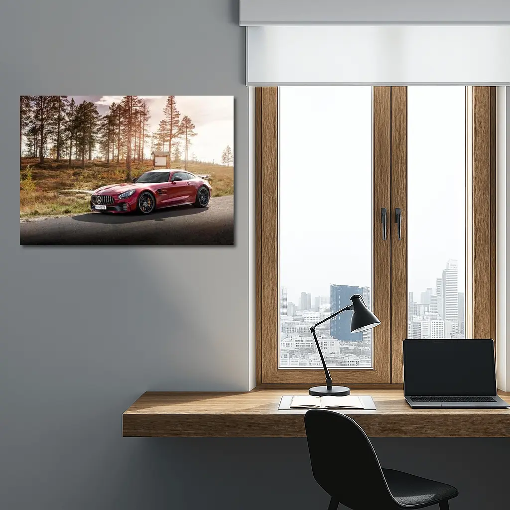 Mercedes AMG GT Red Forest Road – Wall Art