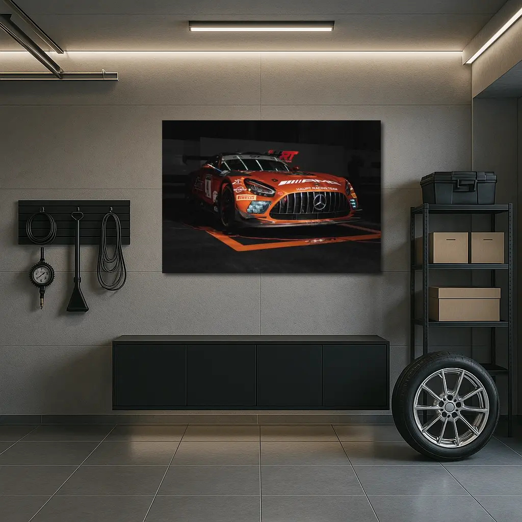 Mercedes AMG GT Race Car Dark Pit – Wall Art