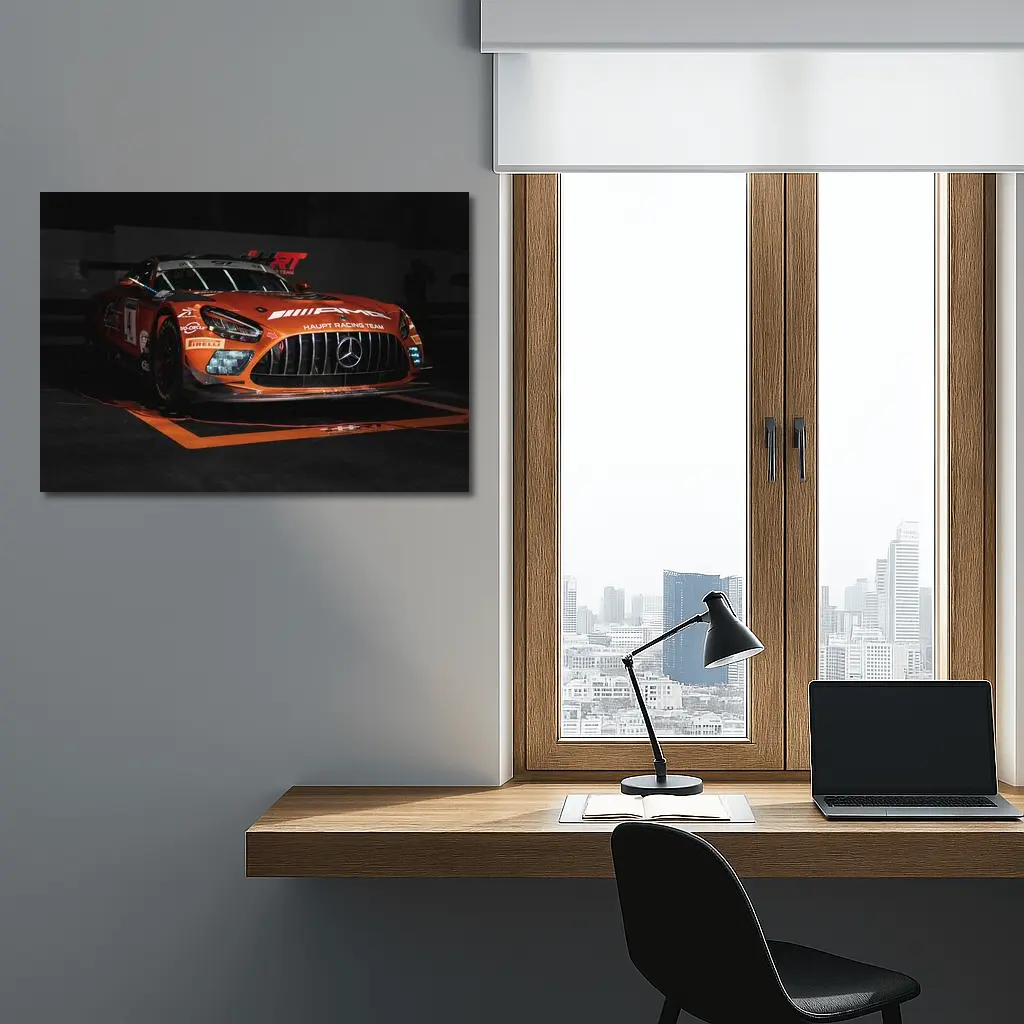 Mercedes AMG GT Race Car Dark Pit – Wall Art