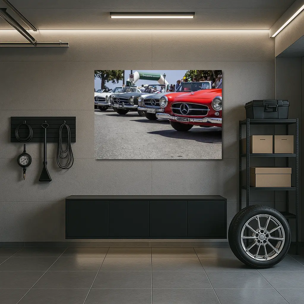 Classic Mercedes Benz SL Row Street – Wall Art