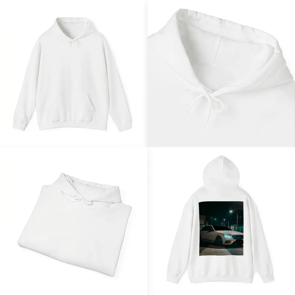Mercedes E Class White Night City Street – Hoodies