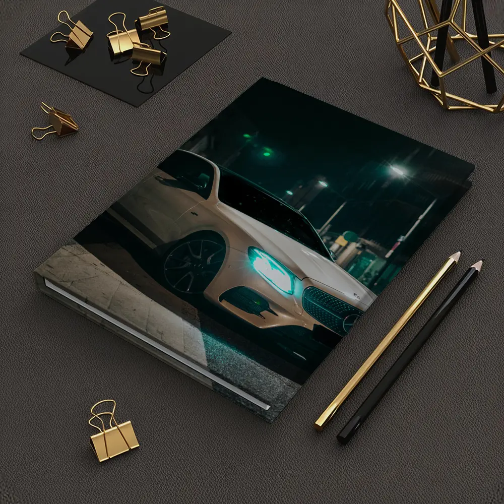 Mercedes E Class White Night City Street – Notebooks