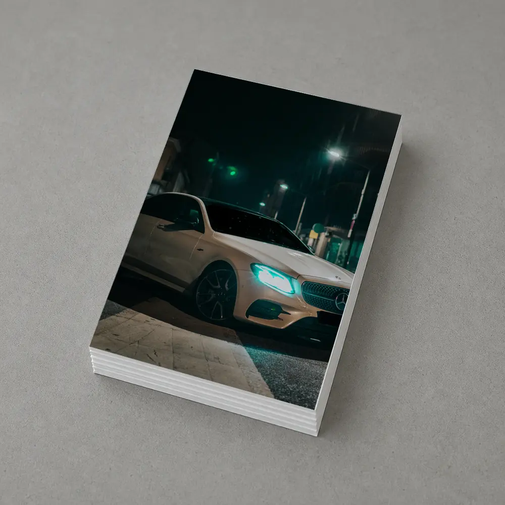 Mercedes E Class White Night City Street – Postcards