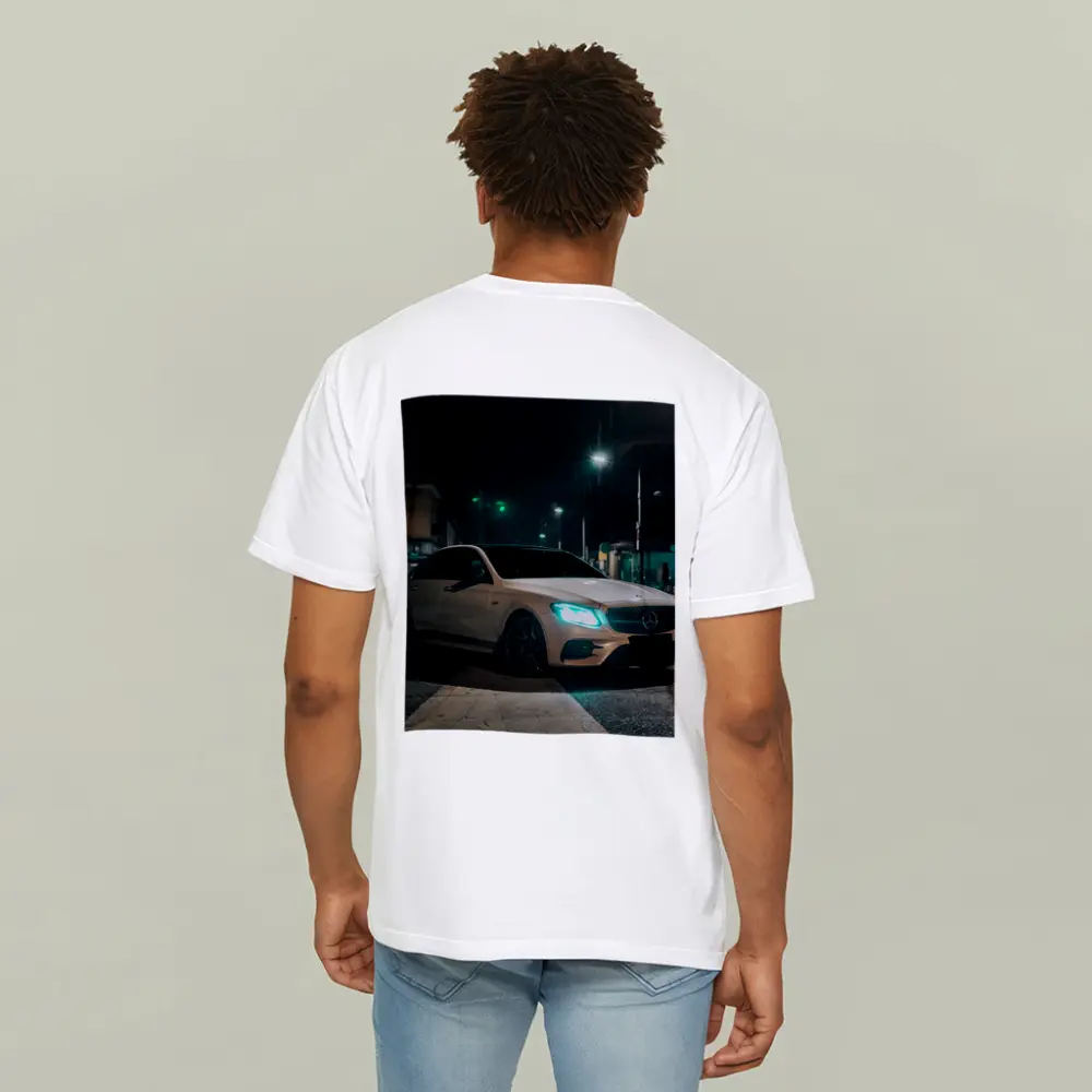 Mercedes E Class White Night City Street – T-Shirts