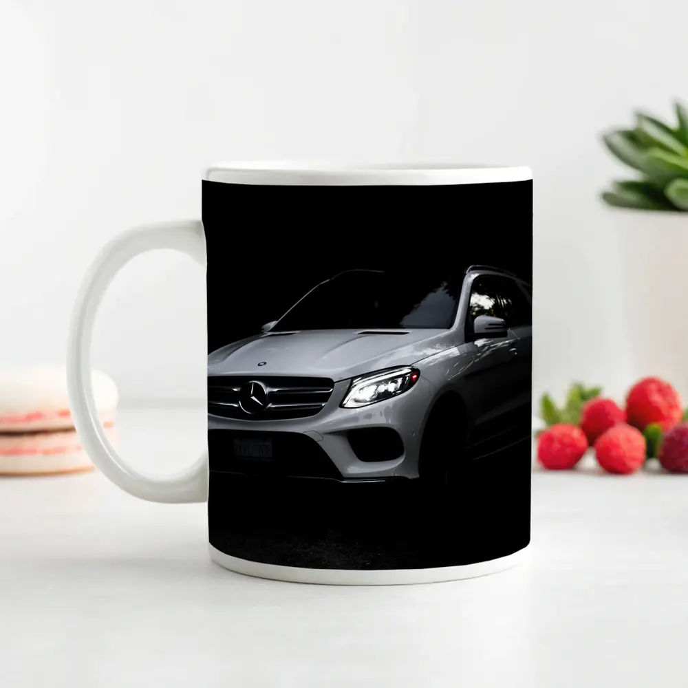 Mercedes GLE Class Silver Dark Background – Mugs
