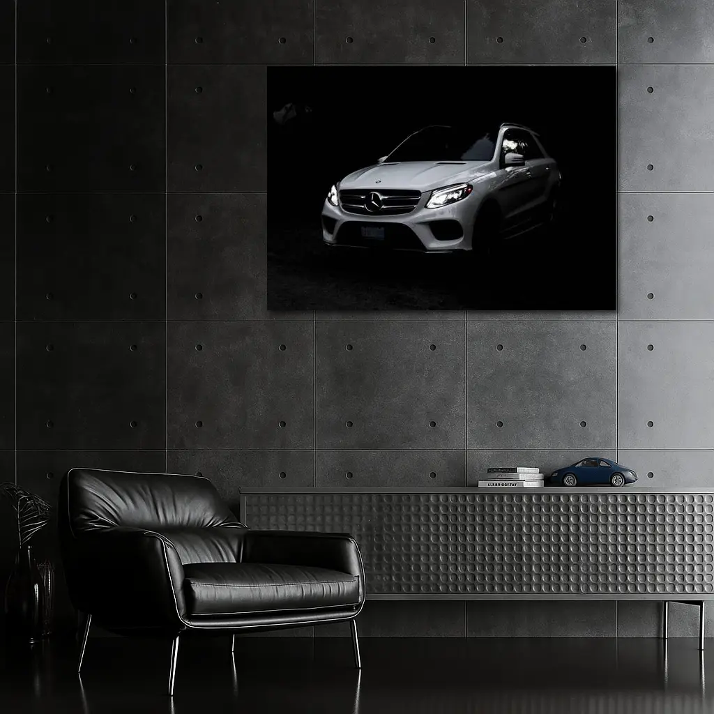 Mercedes GLE Class Silver Dark Background – Wall Art