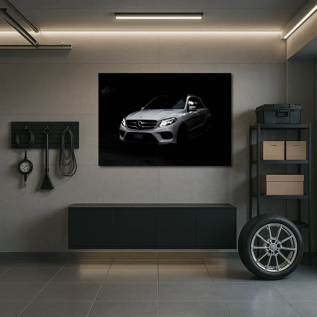 Mercedes GLE Class Silver Dark Background – Wall Art