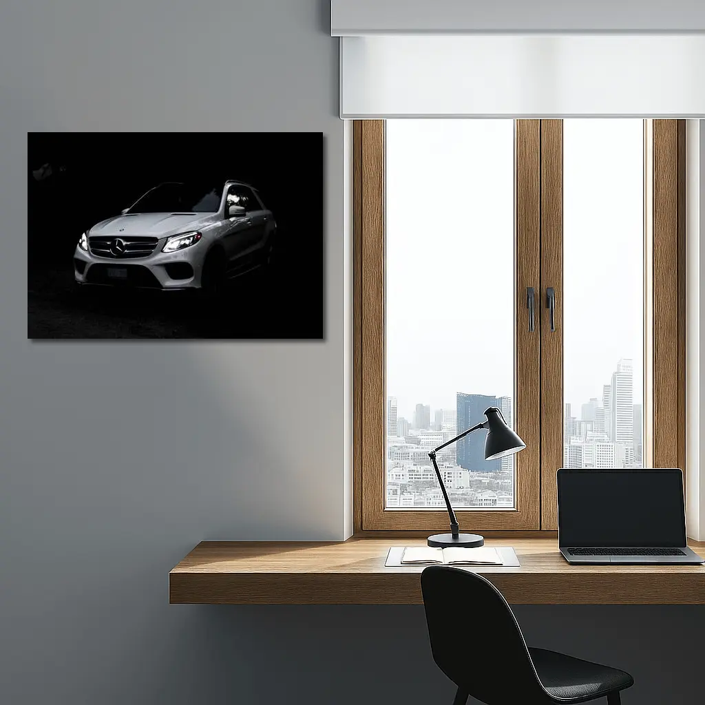 Mercedes GLE Class Silver Dark Background – Wall Art