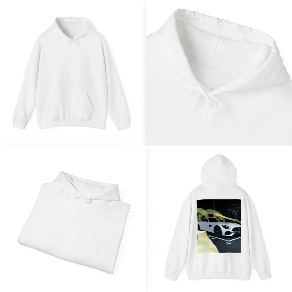 Mercedes AMG GT White Supercar Studio Display – Hoodies