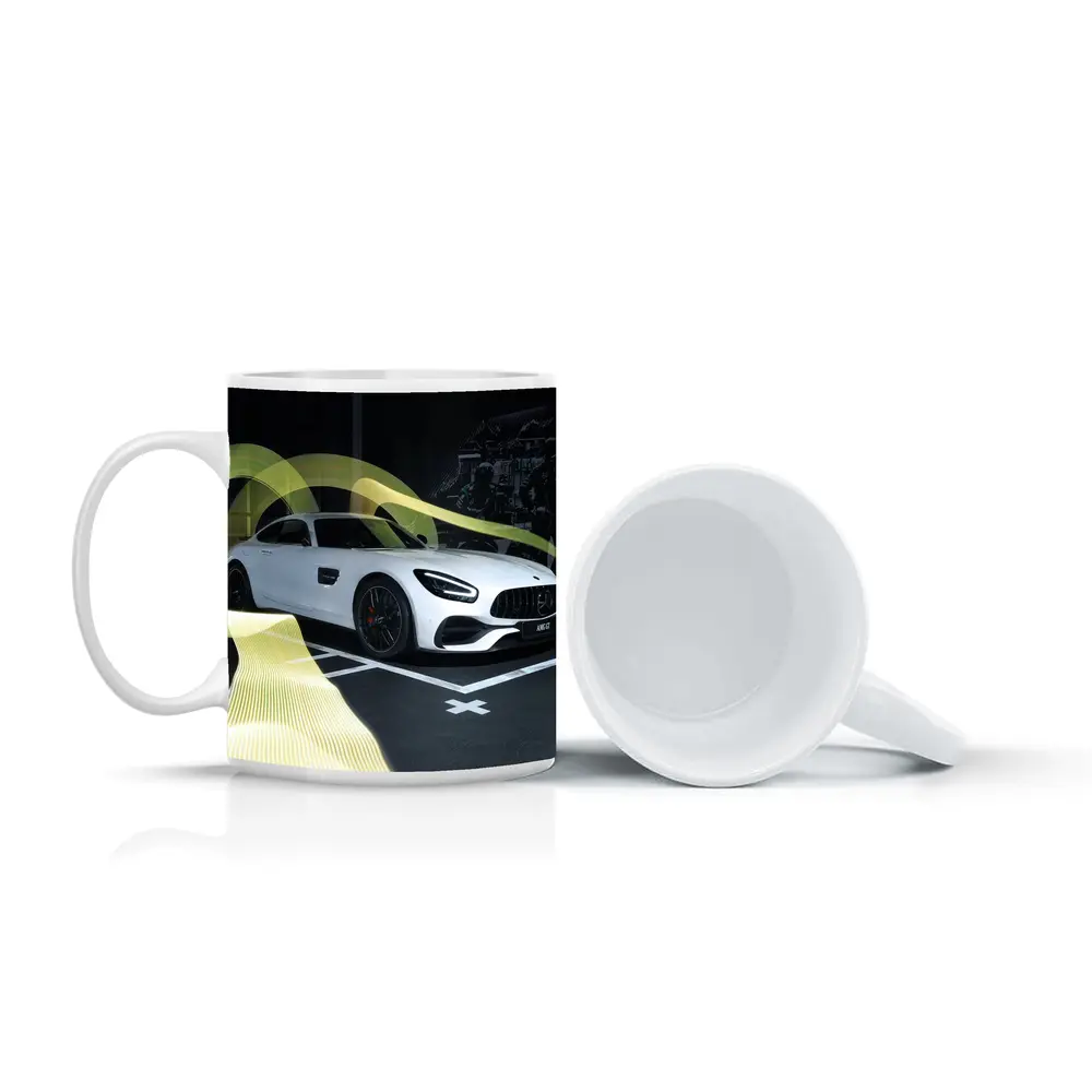 Mercedes AMG GT White Supercar Studio Display – Mugs