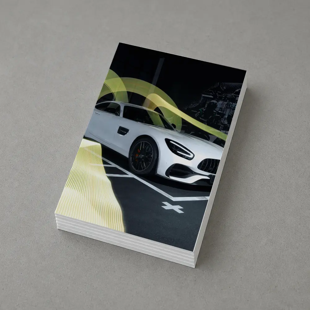 Mercedes AMG GT White Supercar Studio Display – Postcards