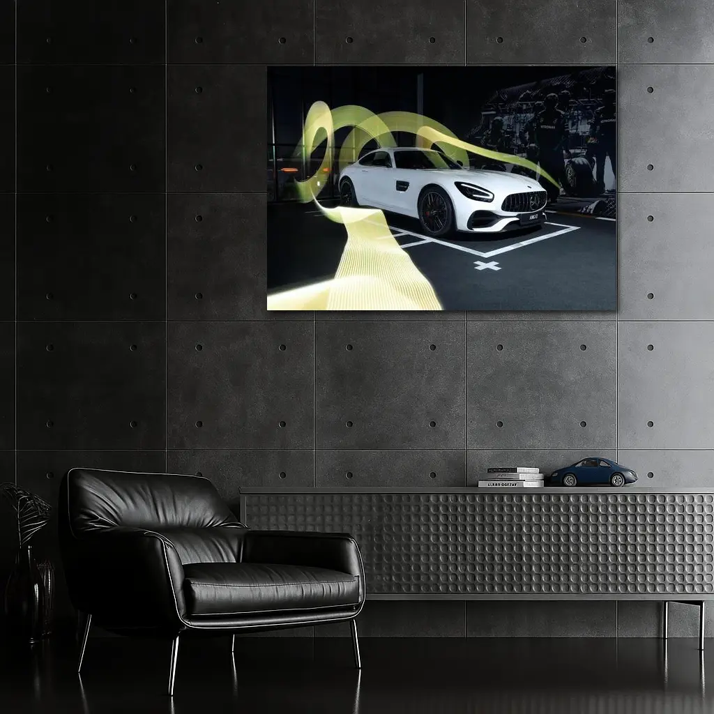 Mercedes AMG GT White Supercar Studio Display – Wall Art