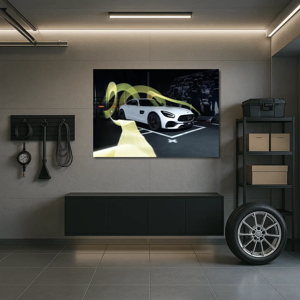 Mercedes AMG GT White Supercar Studio Display – Wall Art