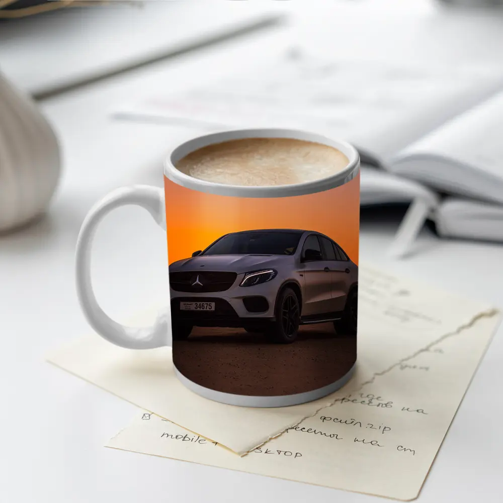 Mercedes GLE Coupe Desert Sunset Scene – Mugs
