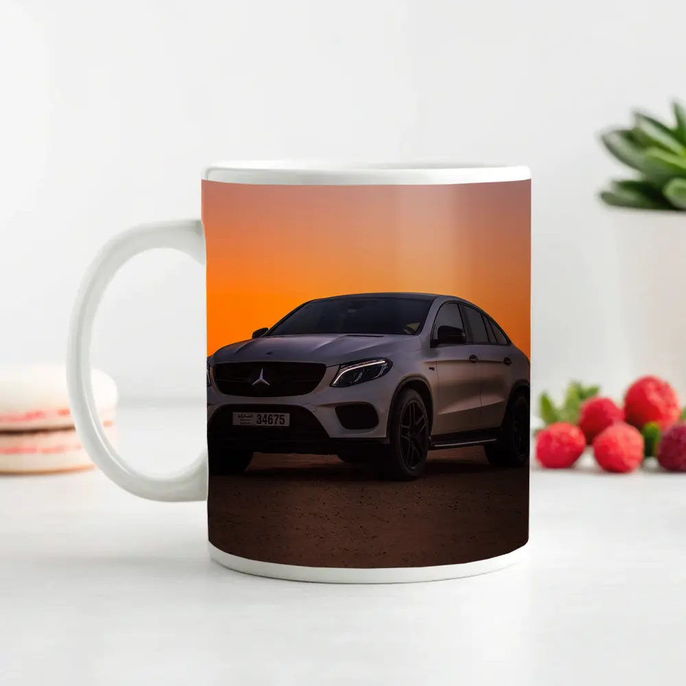 Mercedes GLE Coupe Desert Sunset Scene – Mugs