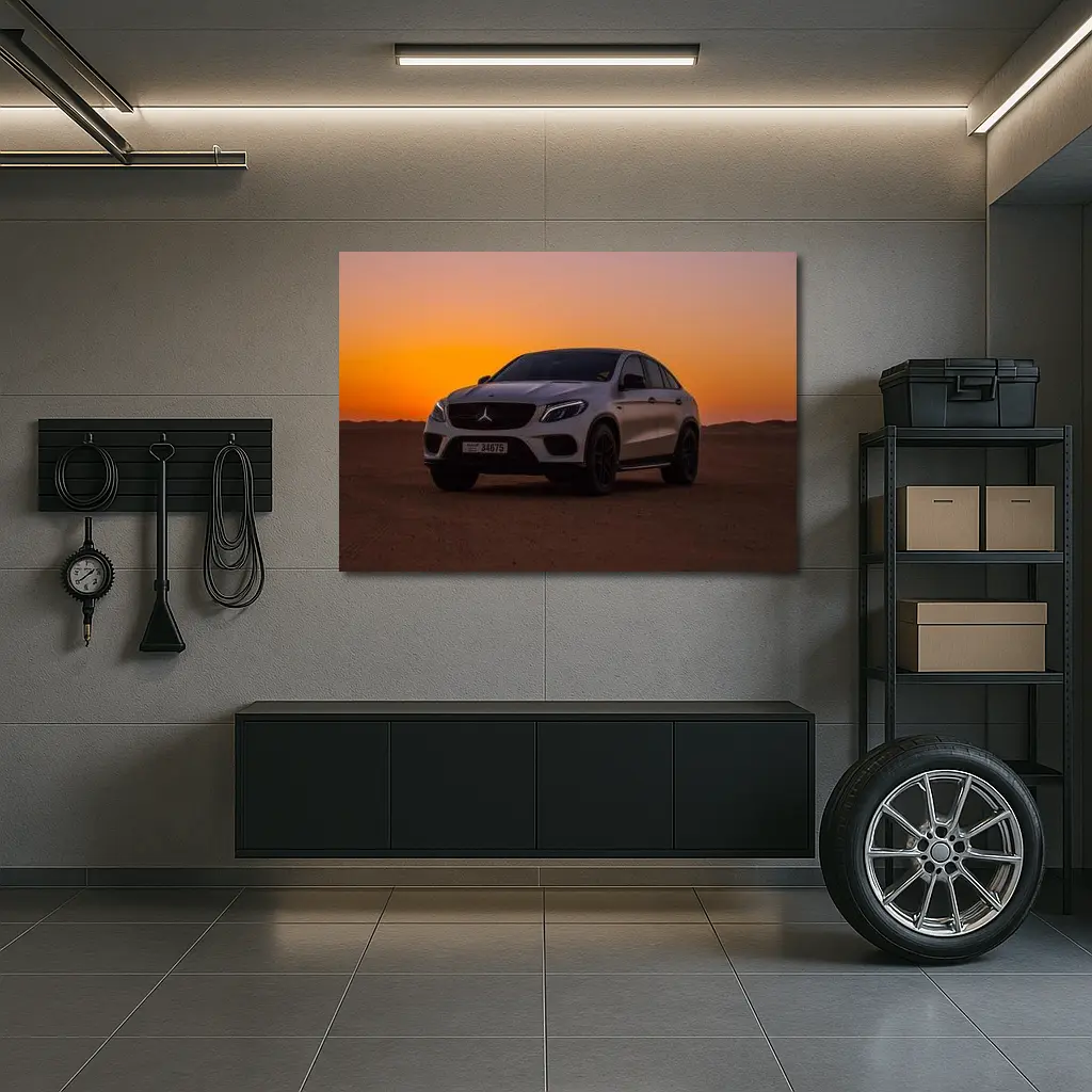Mercedes GLE Coupe Desert Sunset Scene – Wall Art
