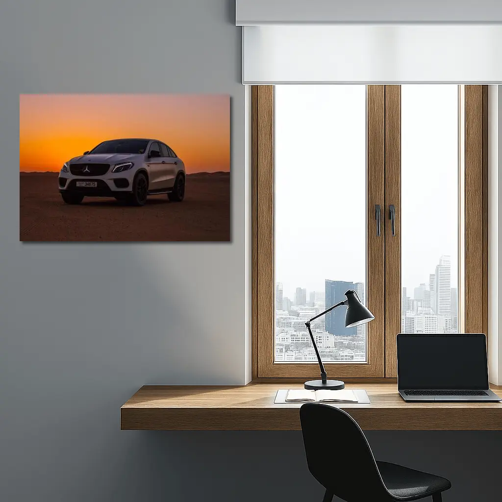 Mercedes GLE Coupe Desert Sunset Scene – Wall Art