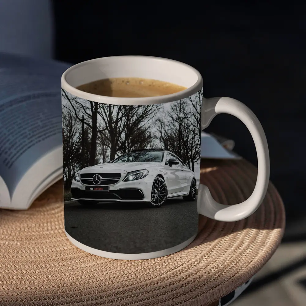 Mercedes AMG C63 White Road Trees – Mugs