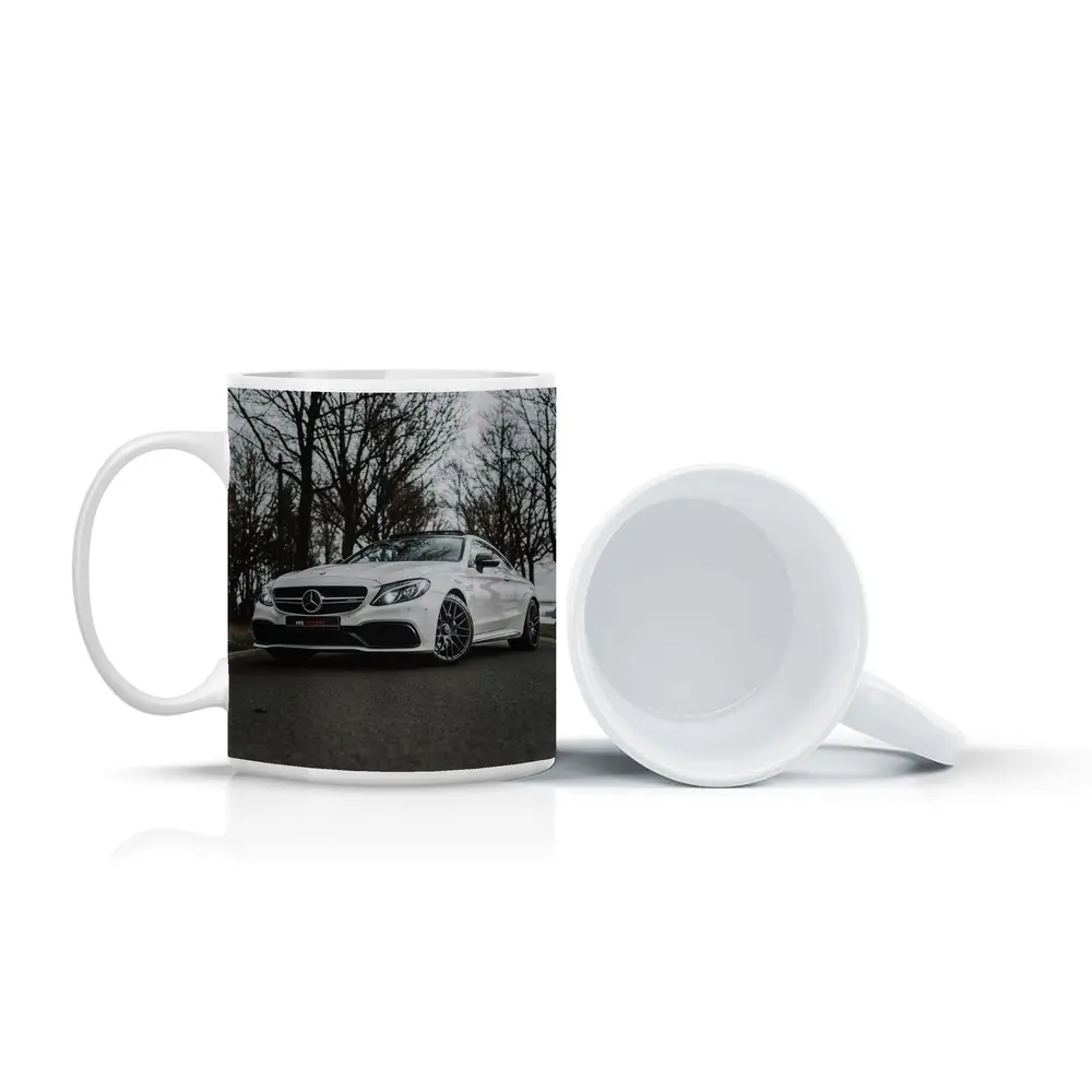 Mercedes AMG C63 White Road Trees – Mugs