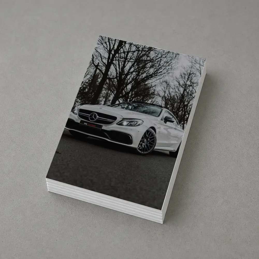 Mercedes AMG C63 White Road Trees – Postcards