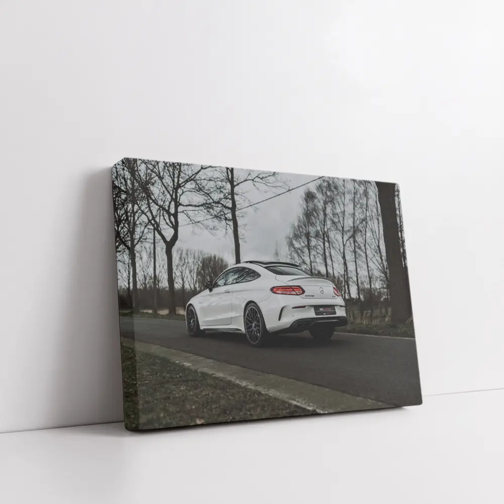 Mercedes AMG C63 White Coupe Road – Wall Art