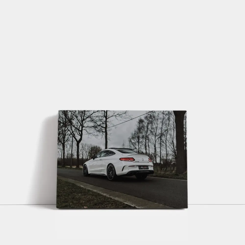 Mercedes AMG C63 White Coupe Road – Wall Art