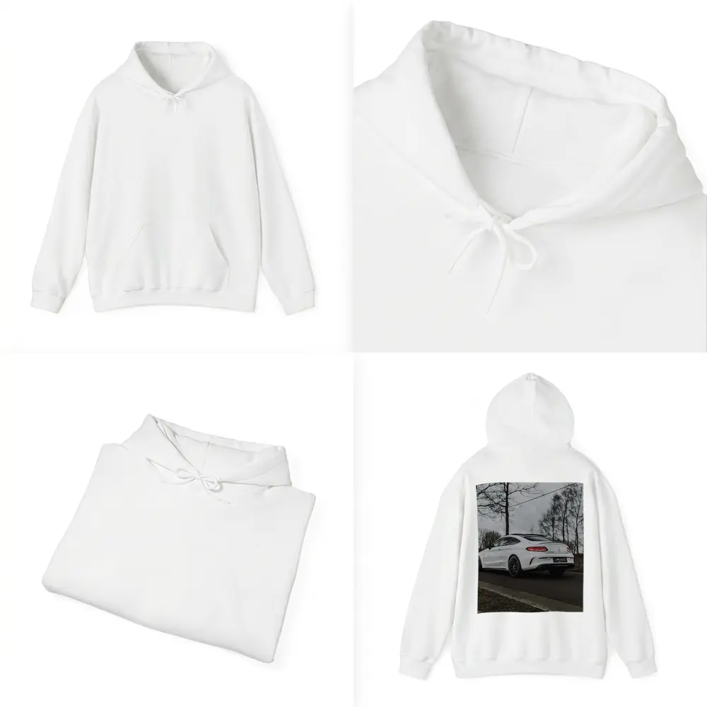 Mercedes AMG C63 White Coupe Road – Hoodies