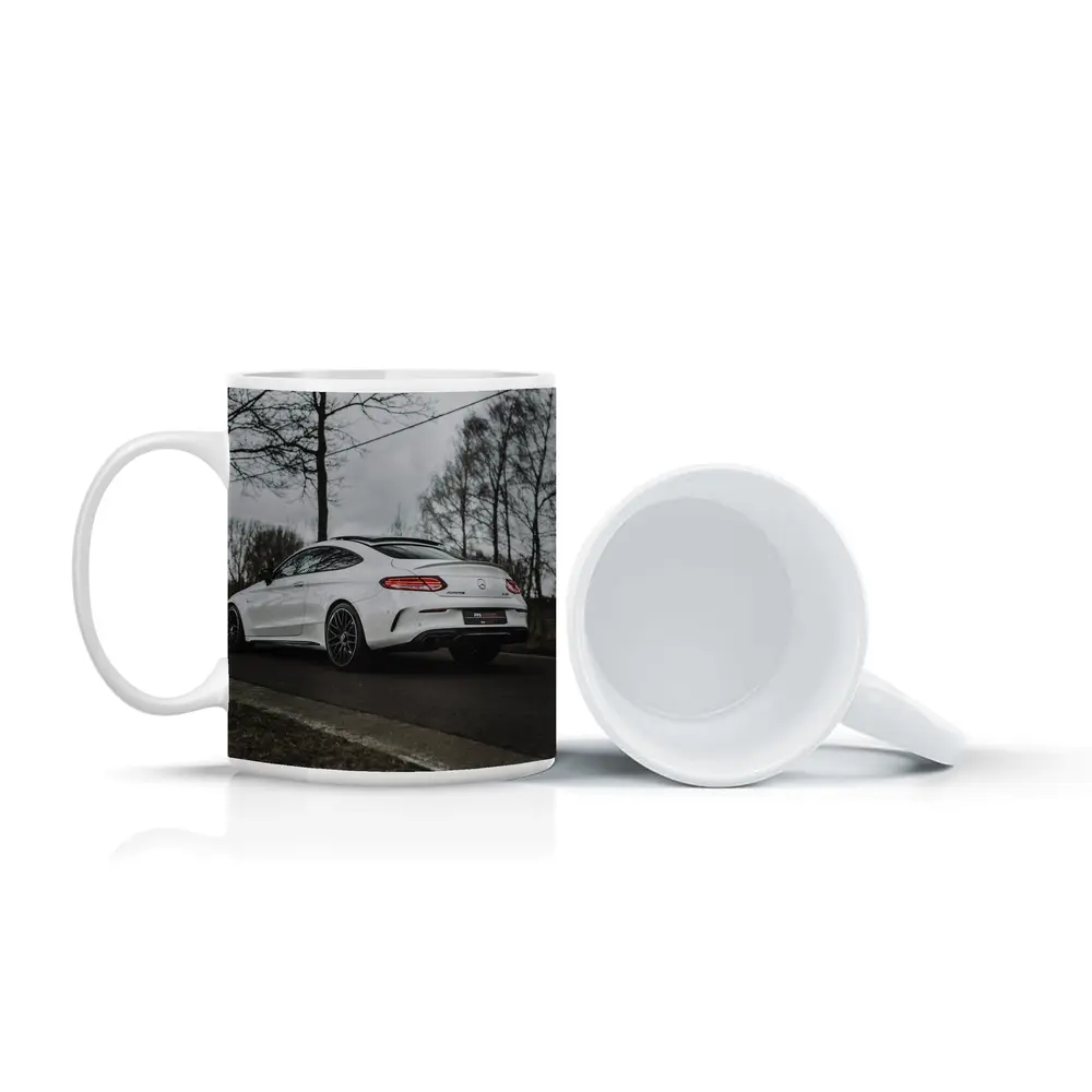 Mercedes AMG C63 White Coupe Road – Mugs