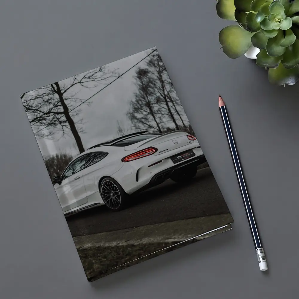 Mercedes AMG C63 White Coupe Road – Notebooks