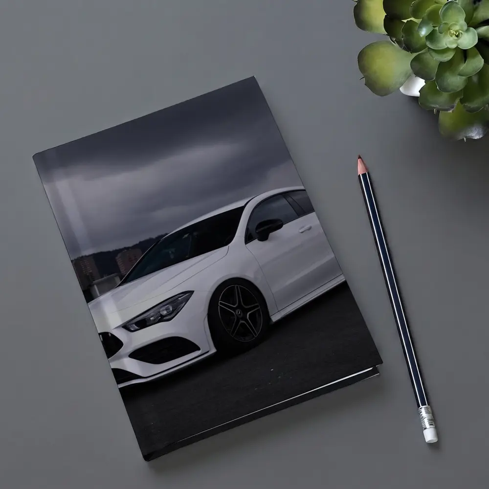 Mercedes CLA White Sedan Stormy City – Notebooks