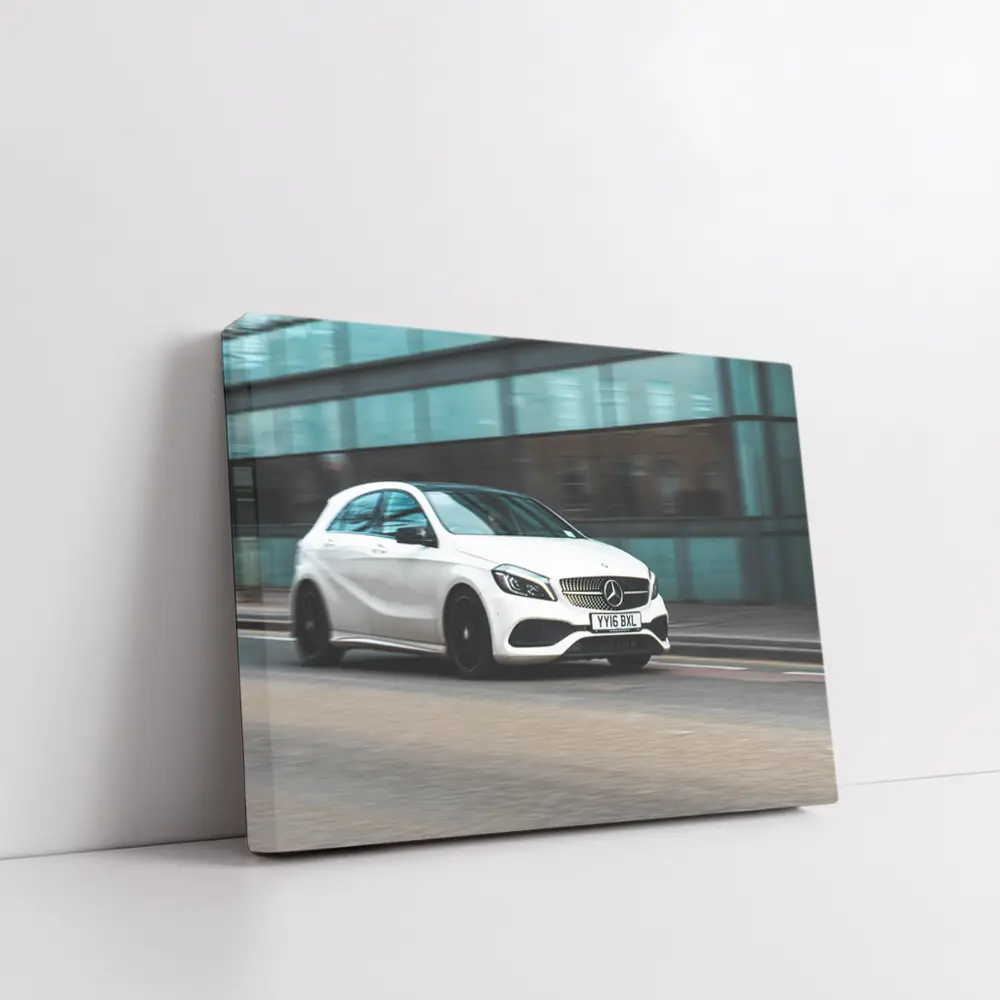 Mercedes A Class White Urban Street Shot – Wall Art