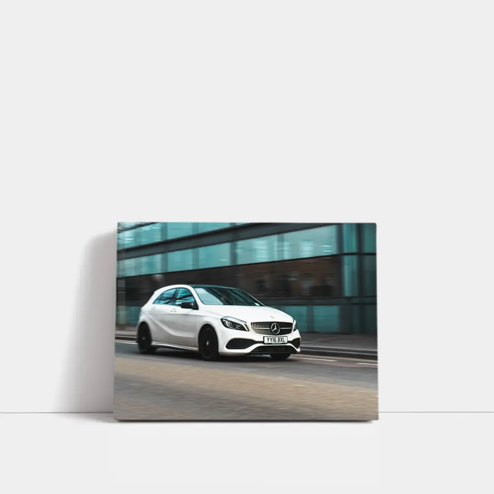 Mercedes A Class White Urban Street Shot – Wall Art