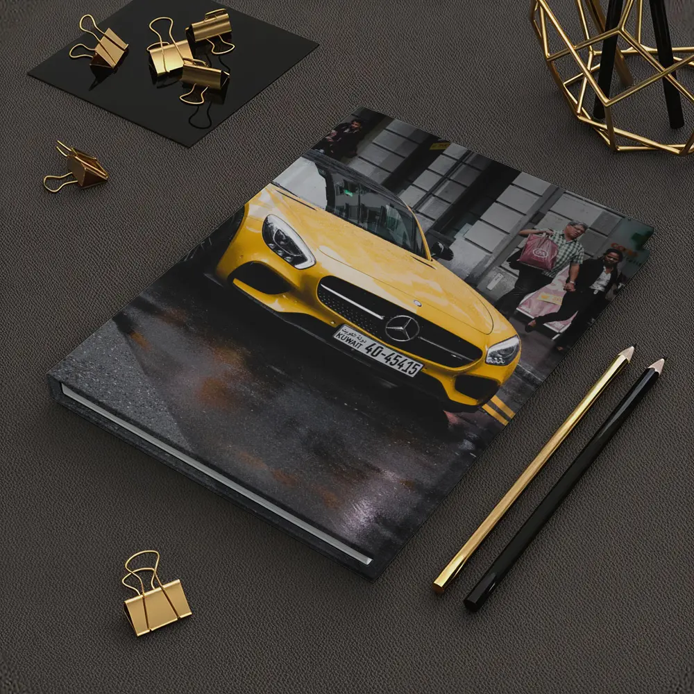 Yellow Mercedes AMG GT Rainy City Street – Notebooks