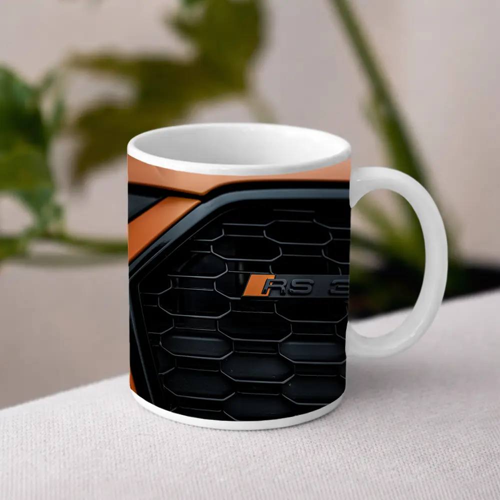 Audi RS3 Black Grille Close Up Orange – Mugs