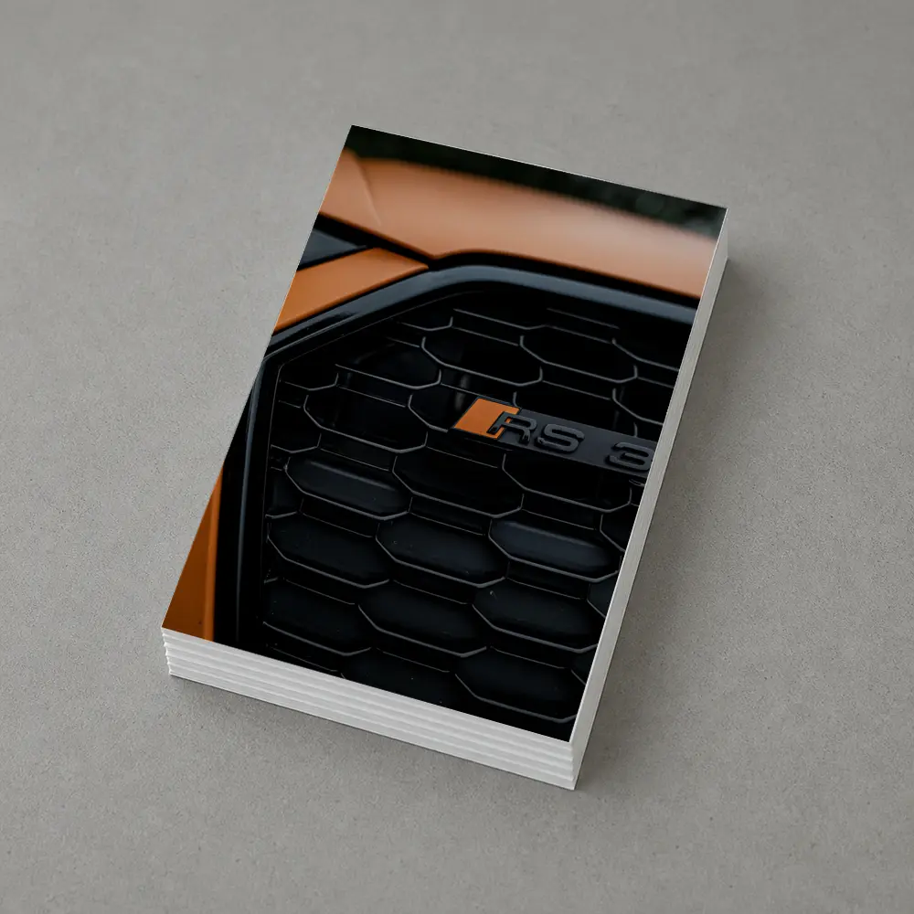 Audi RS3 Black Grille Close Up Orange – Postcards