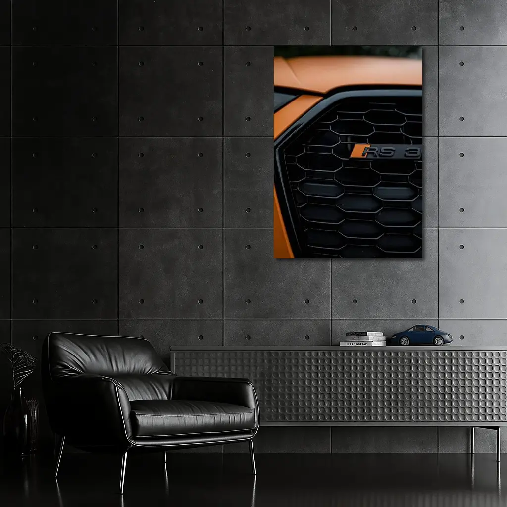 Audi RS3 Black Grille Close Up Orange – Wall Art