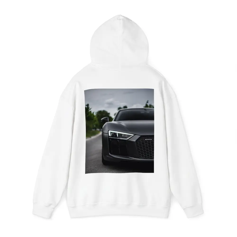 Audi R8 Matte Black Front Close Up – Hoodies