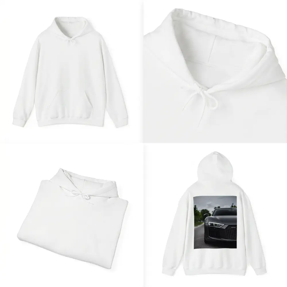 Audi R8 Matte Black Front Close Up – Hoodies