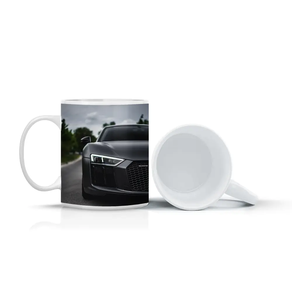Audi R8 Matte Black Front Close Up – Mugs