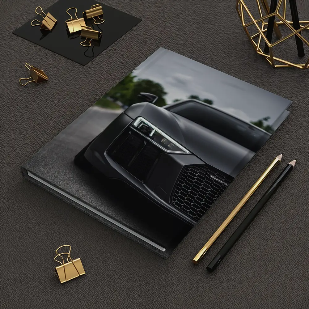 Audi R8 Matte Black Front Close Up – Notebooks