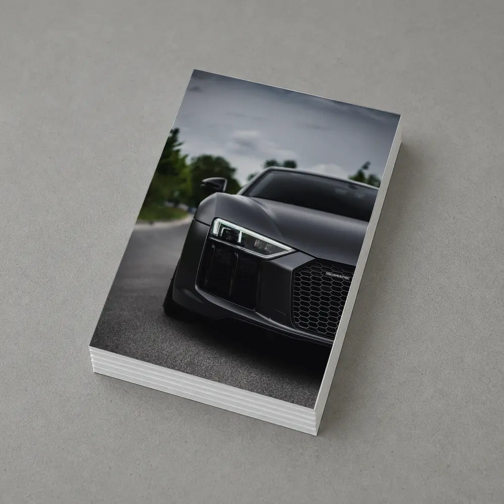 Audi R8 Matte Black Front Close Up – Postcards