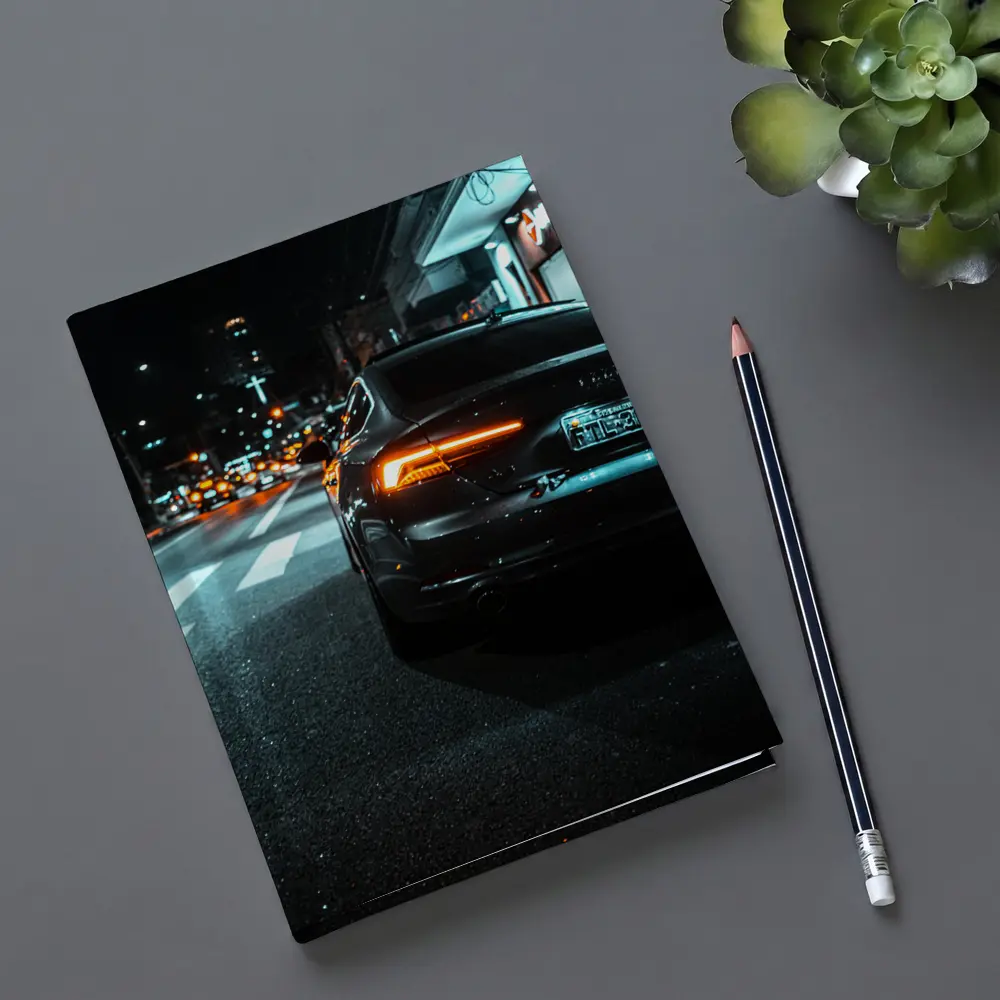 Audi A7 Black Rear City Night Street – Notebooks