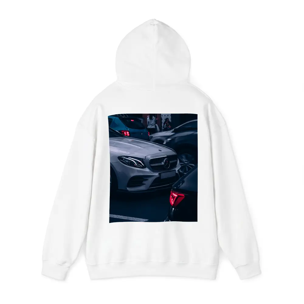 Mercedes E Class Silver Car Dark Street – Hoodies