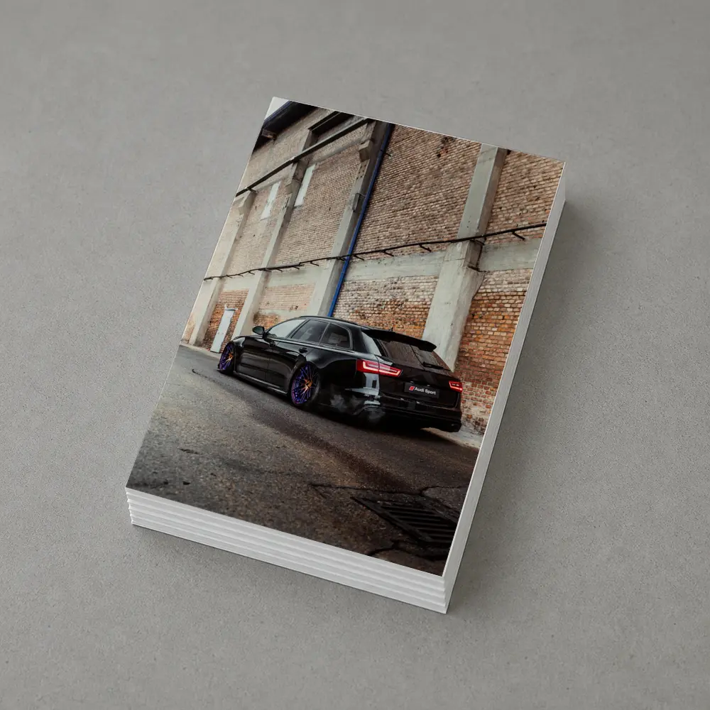 Audi RS6 Black Wagon Urban Street Scene – Postcards