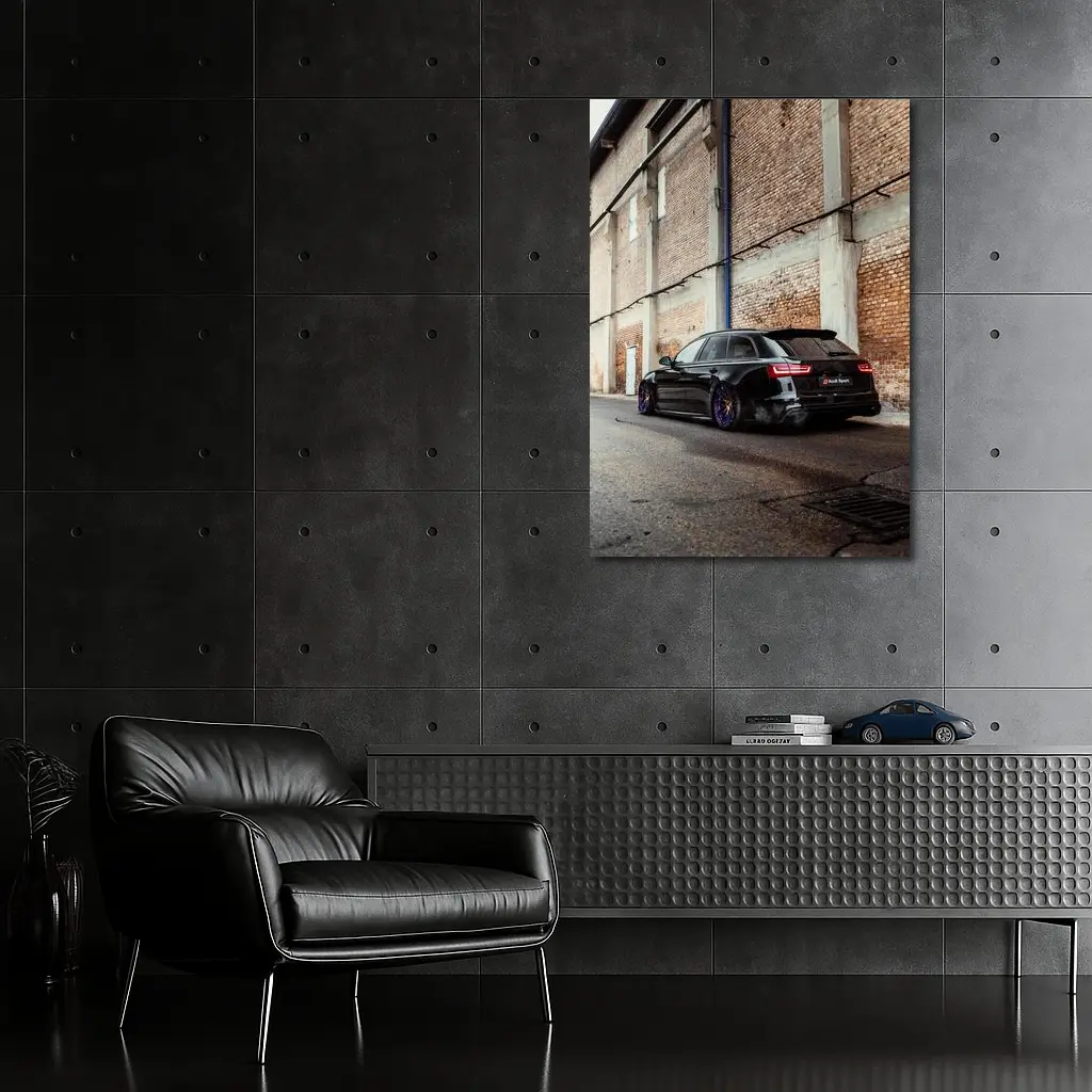 Audi RS6 Black Wagon Urban Street Scene – Wall Art