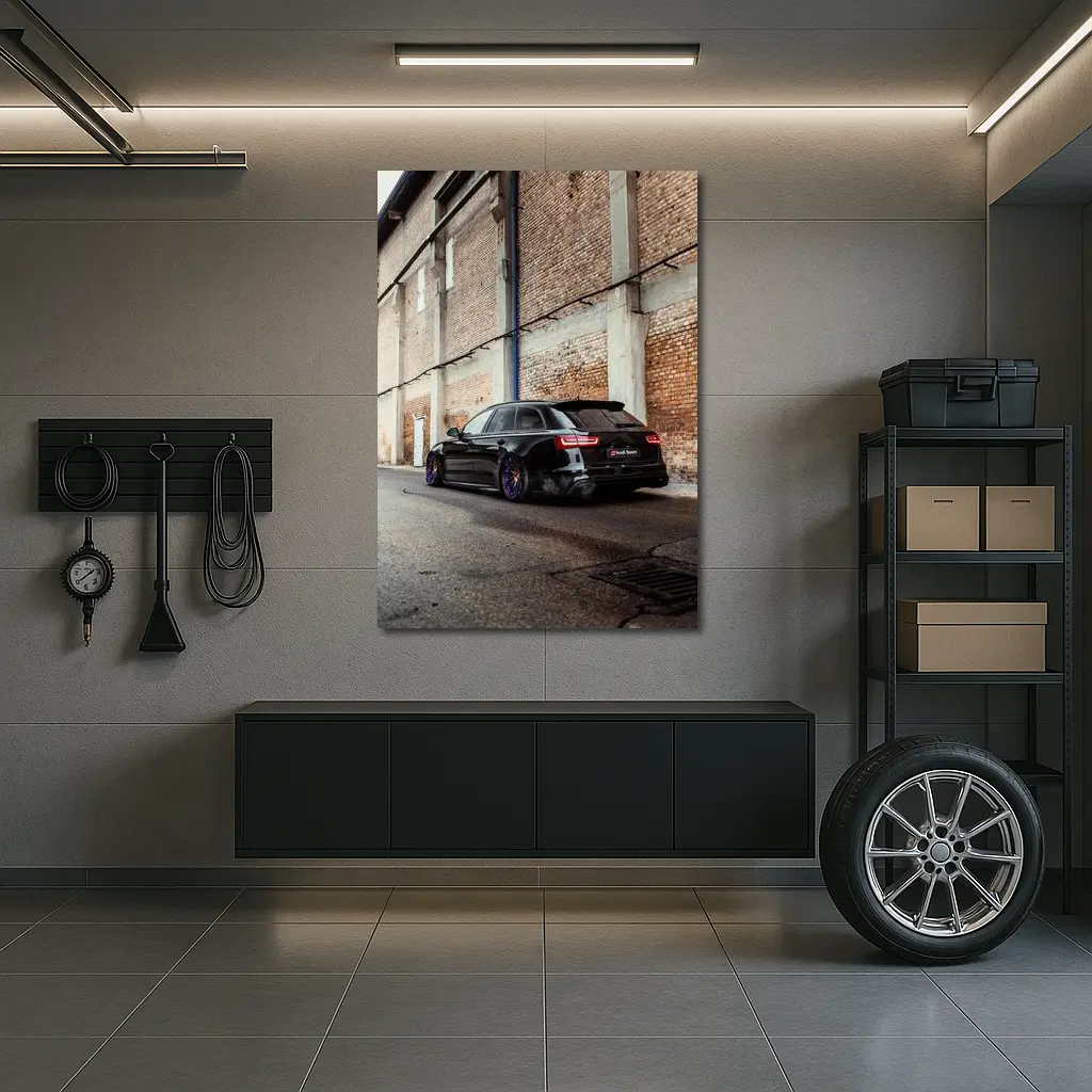 Audi RS6 Black Wagon Urban Street Scene – Wall Art