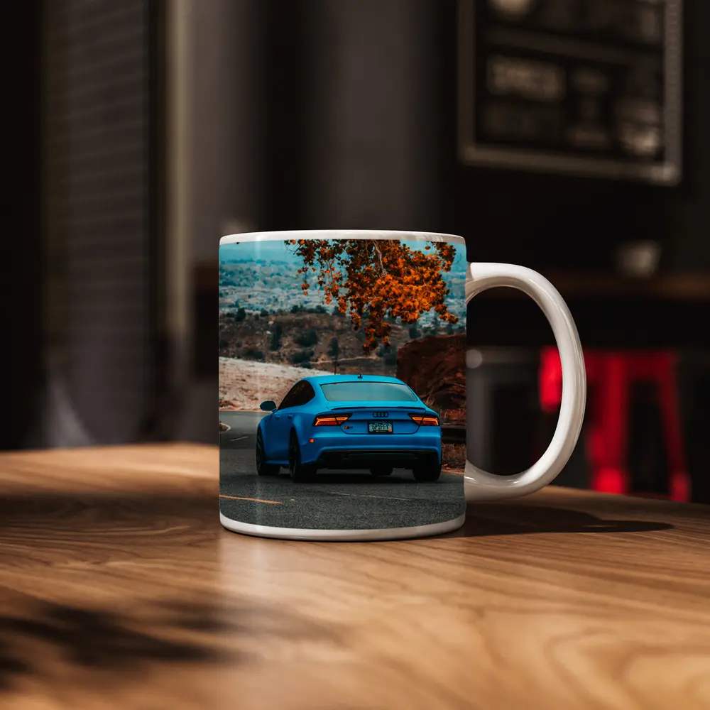 Audi RS7 Blue Matte Mountain Road Shot – Mugs