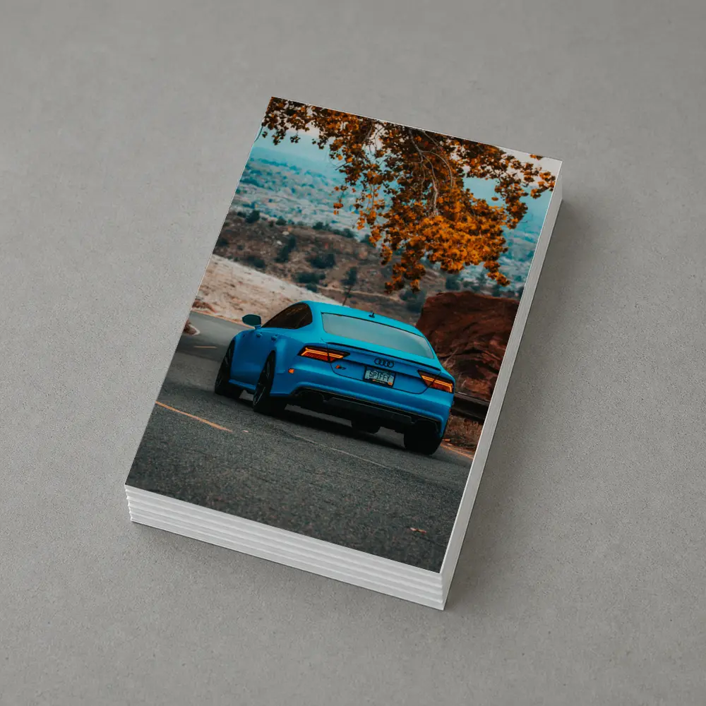 Audi RS7 Blue Matte Mountain Road Shot – Postcards