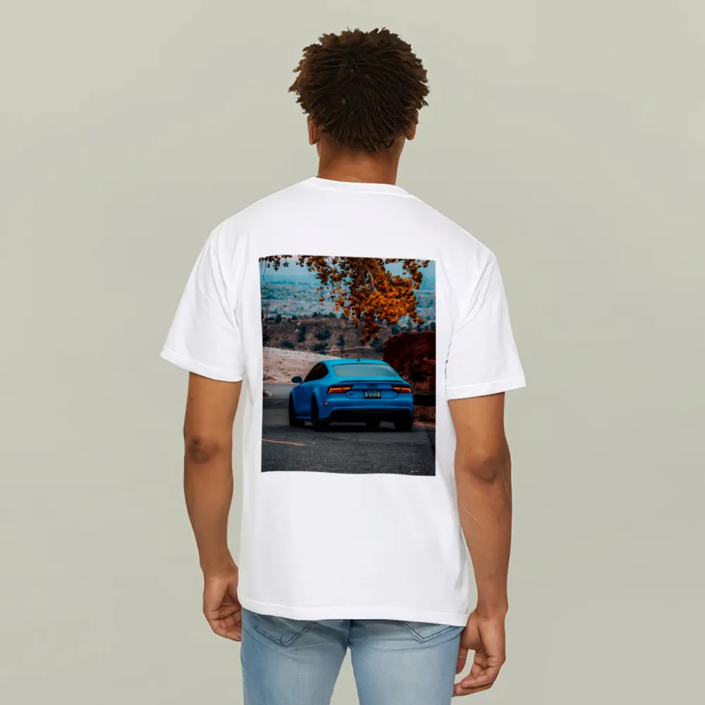 Audi RS7 Blue Matte Mountain Road Shot – T-Shirts